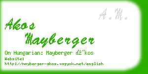 akos mayberger business card